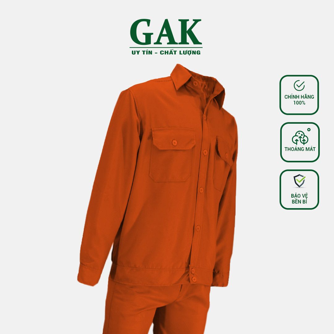 Khaki 2-1 Work Uniform, Color: Orange