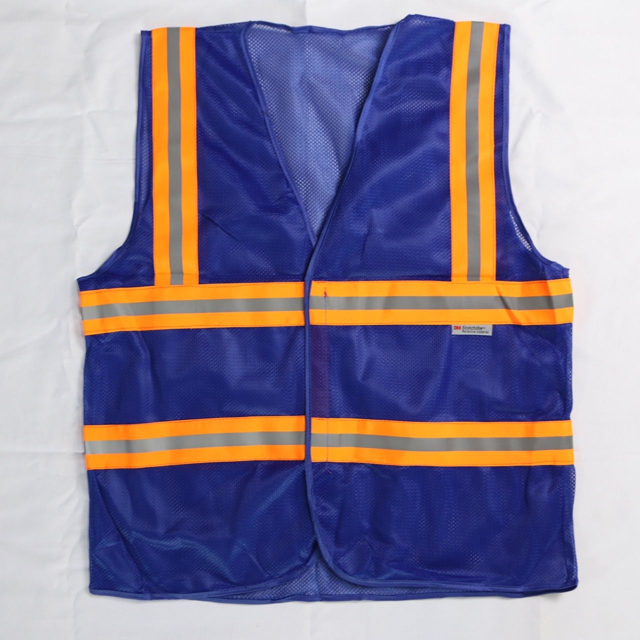 Hi-vis Type 3m safety vest color royal  with 5cm striped orange reflective material