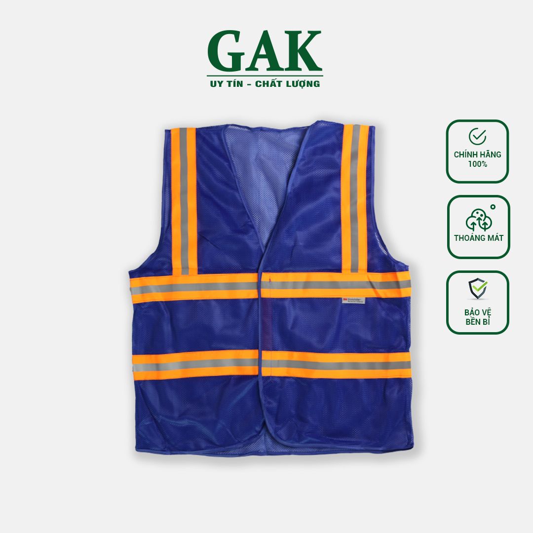 Hi-vis Type 3m safety vest color royal  with 5cm striped orange reflective material