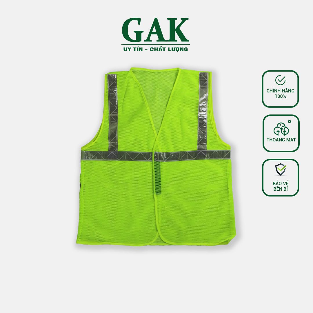 Hi-Vis safety Vest for Public Works  Neon Yellow color with Triangular White Plastic Reflective Tape