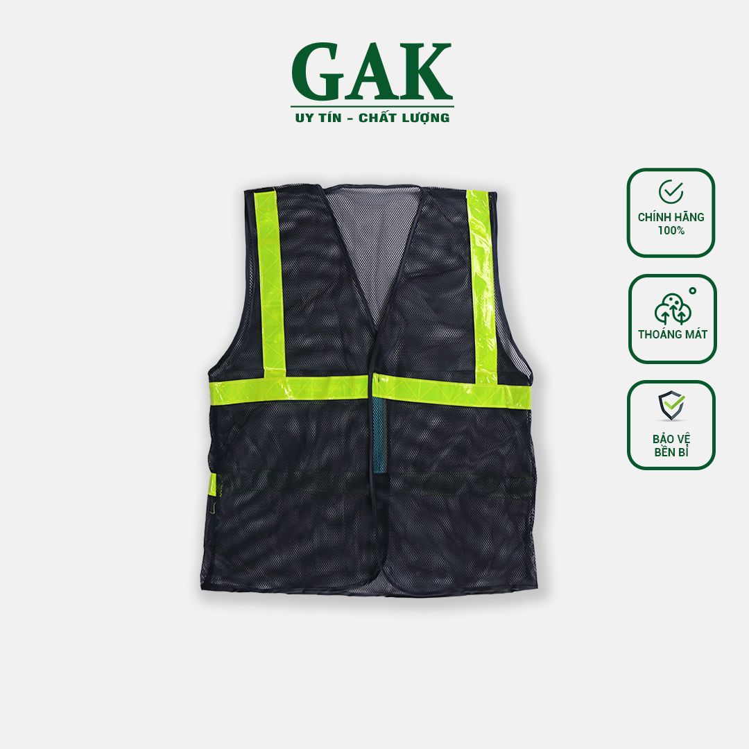 Hi-Vis safety Vest for Public Works Navy Blue color with Triangular Banana Plastic Reflective Tape