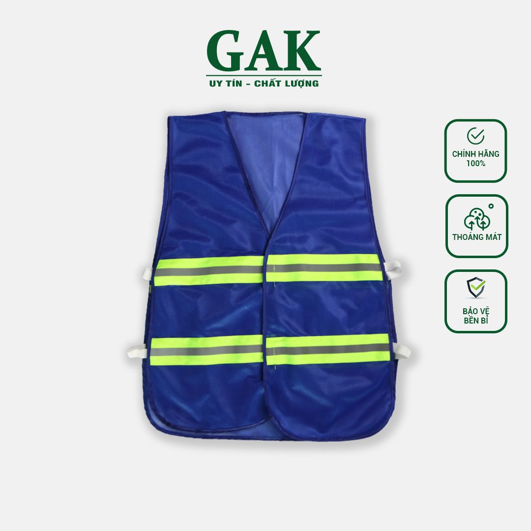 Blue reflective mesh vest with elastic sides, featuring a 5cm-wide blue reflective stripe