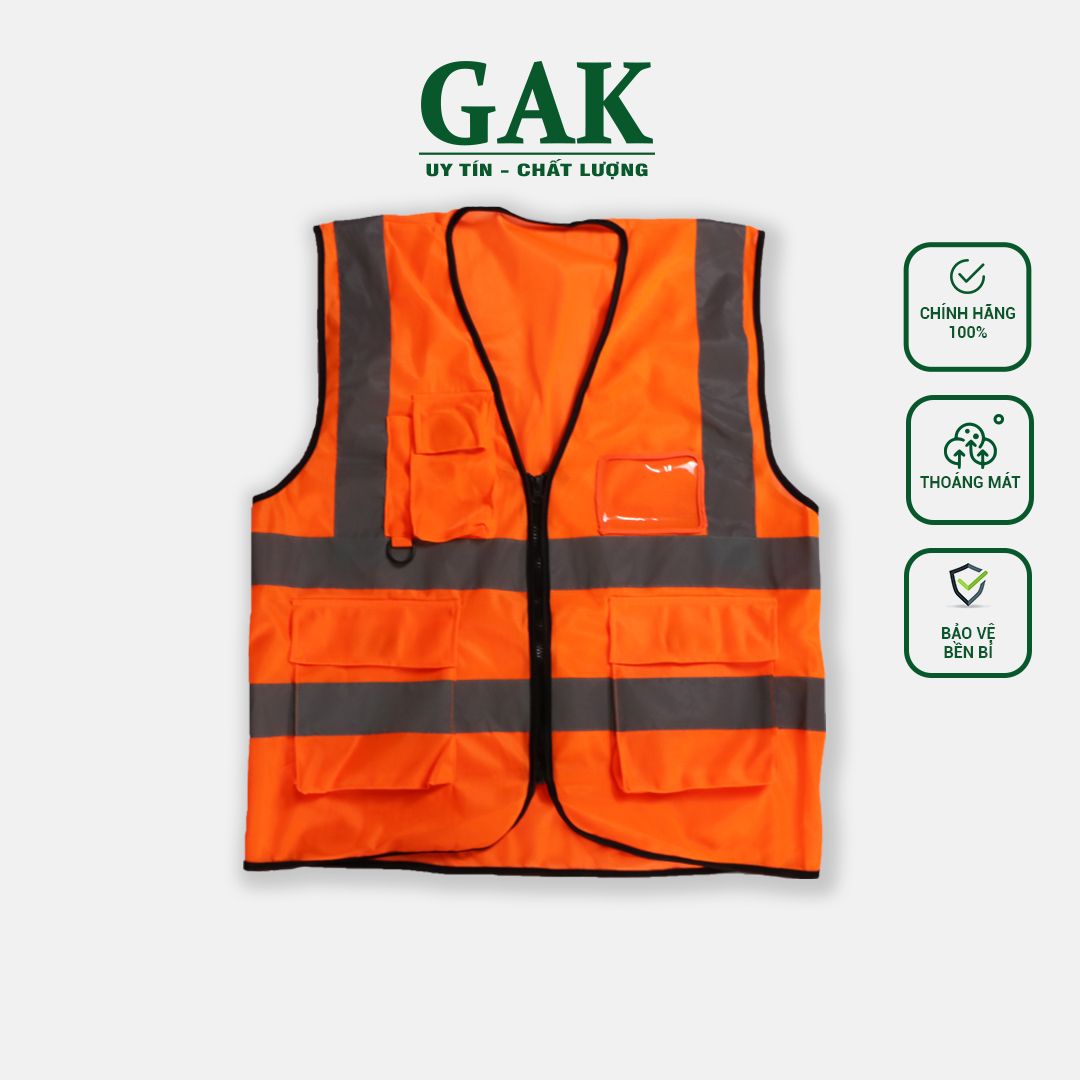 Hi Vis Palize Safety Vest Neon Orange color with 5cm high bright poly reflective stripes