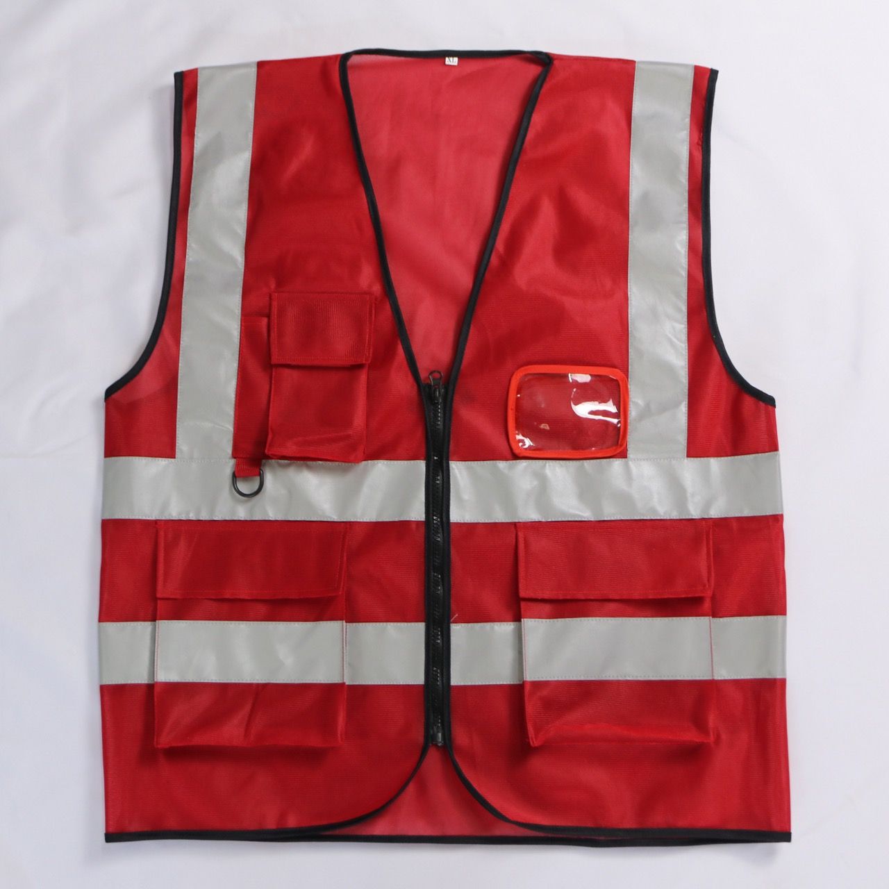 Hi Vis Palize Safety Vest Red color with 5cm high bright poly reflective stripes