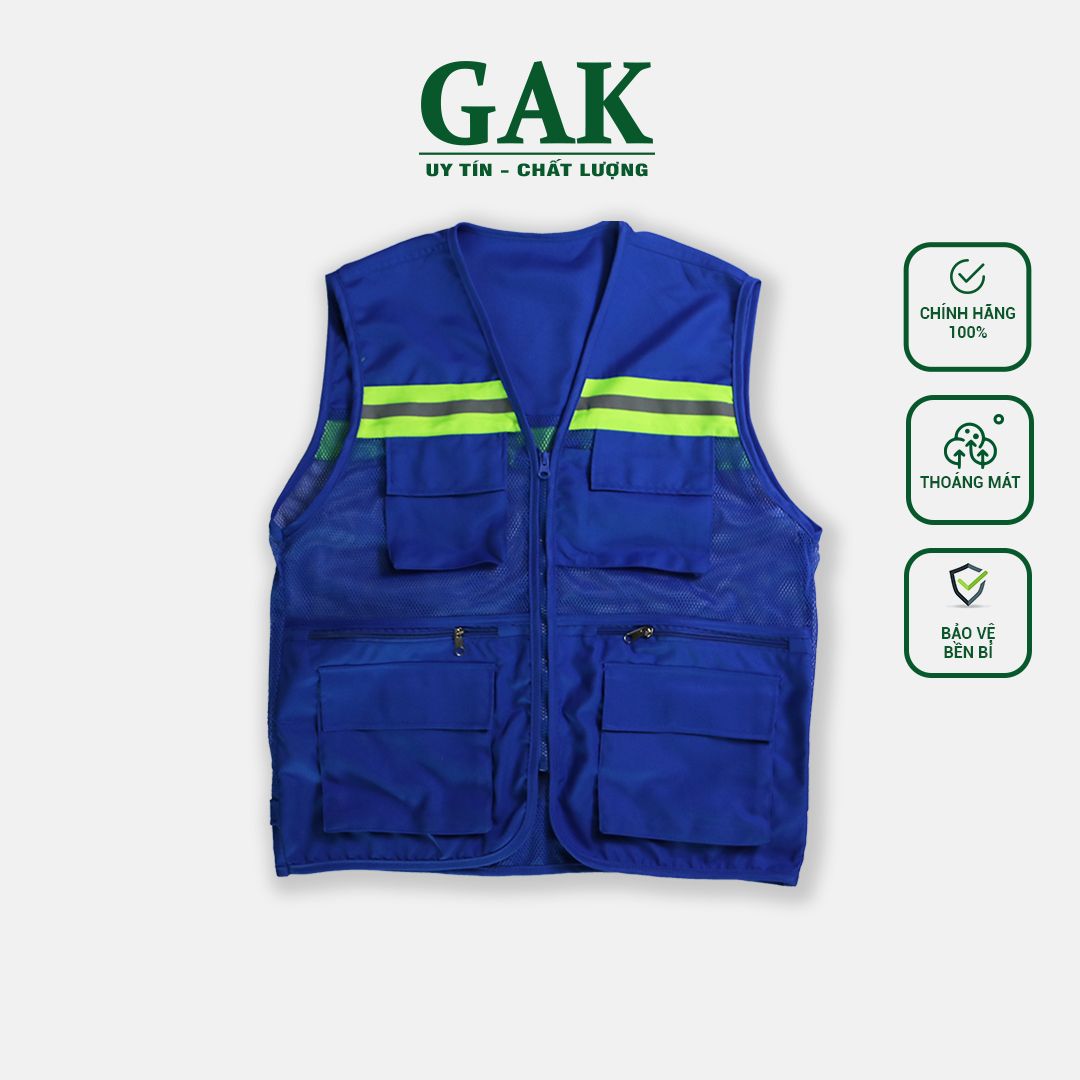 Mẫu áo ghi lê bảo hộ phản quang 6 túi