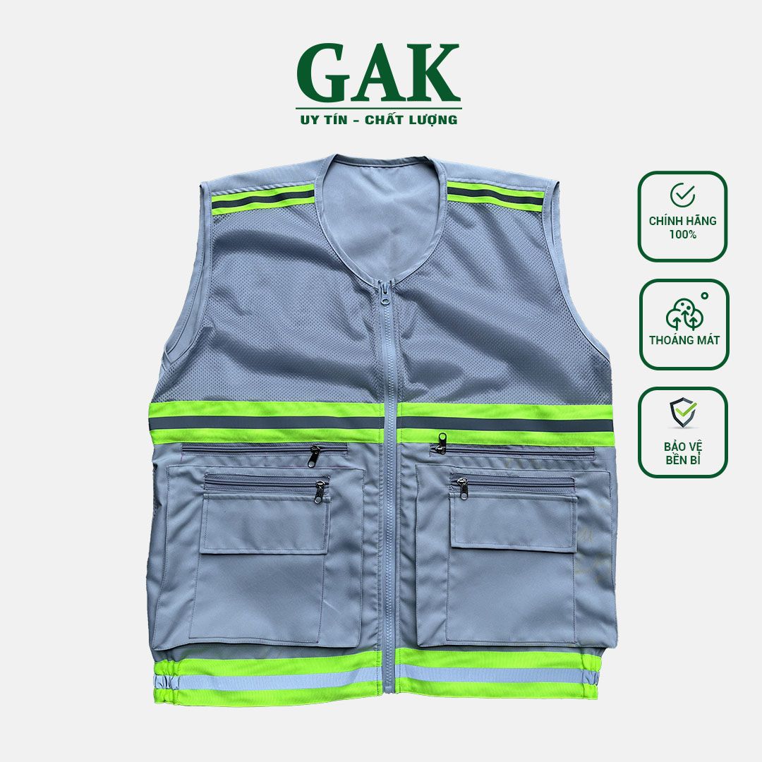 Mẫu áo ghi lê kỹ thuật 6 túi cao cấp