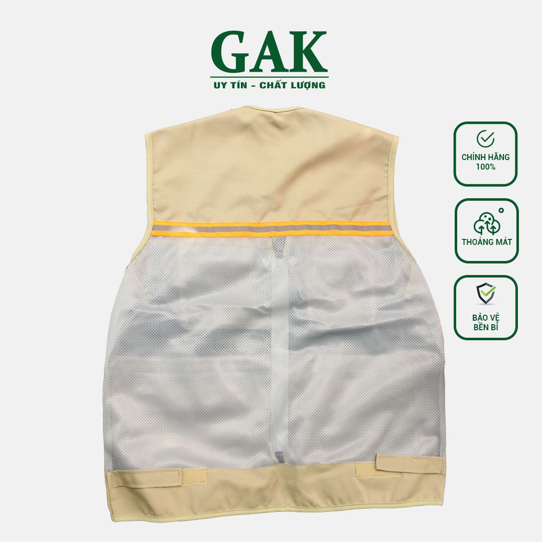 Mẫu áo ghi lê kỹ sư vải kaki thành công cao cấp
