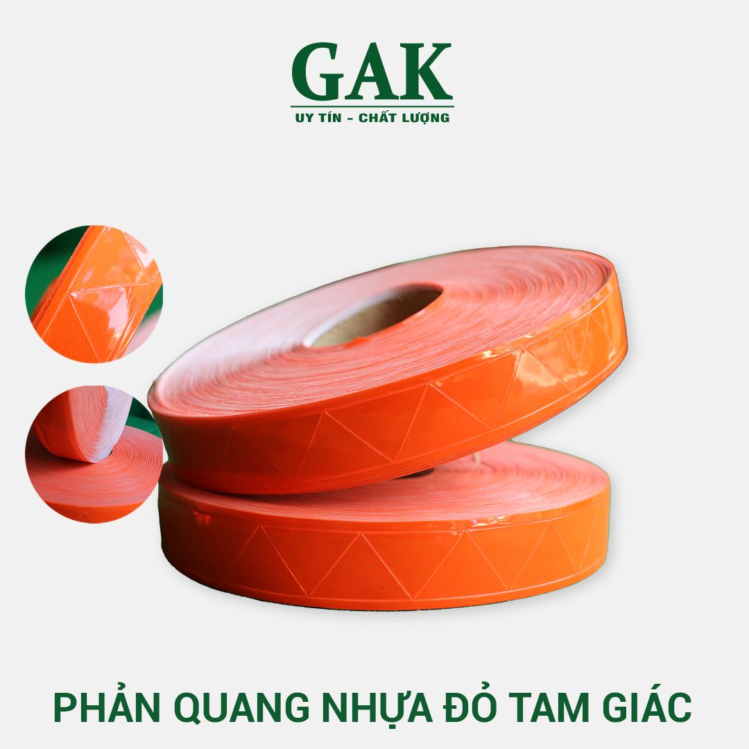 Phản quang nhựa đỏ vân tam giác 2,5cm x 50m