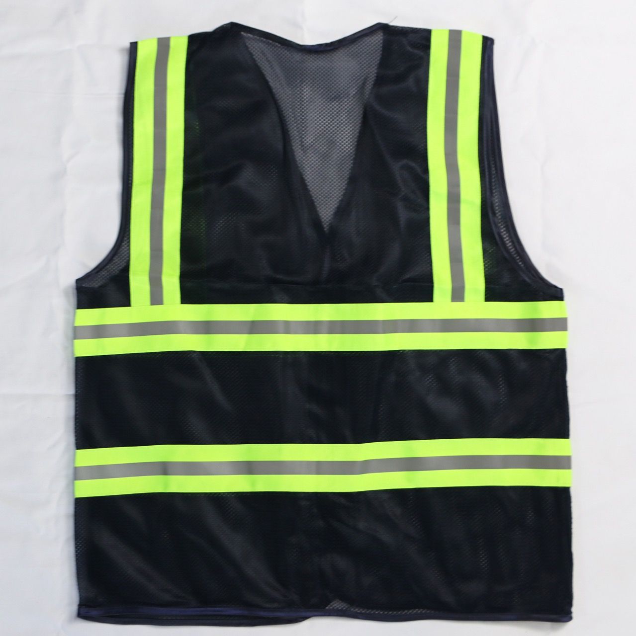 Hi-vis Type 3m safety vest color dark  with 5cm green striped reflective