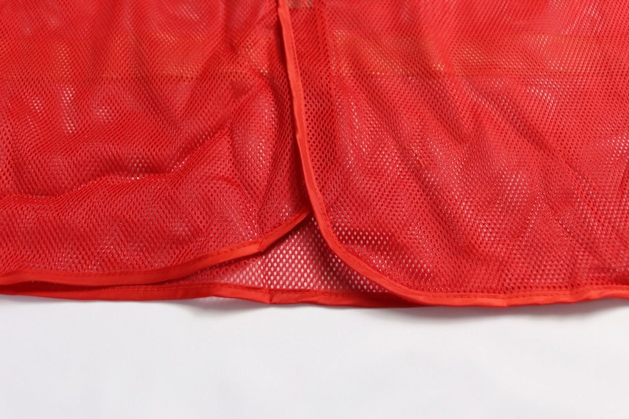 Hi-Vis safety Vest for Public Works Red color with Triangular Banana Plastic Reflective Tape