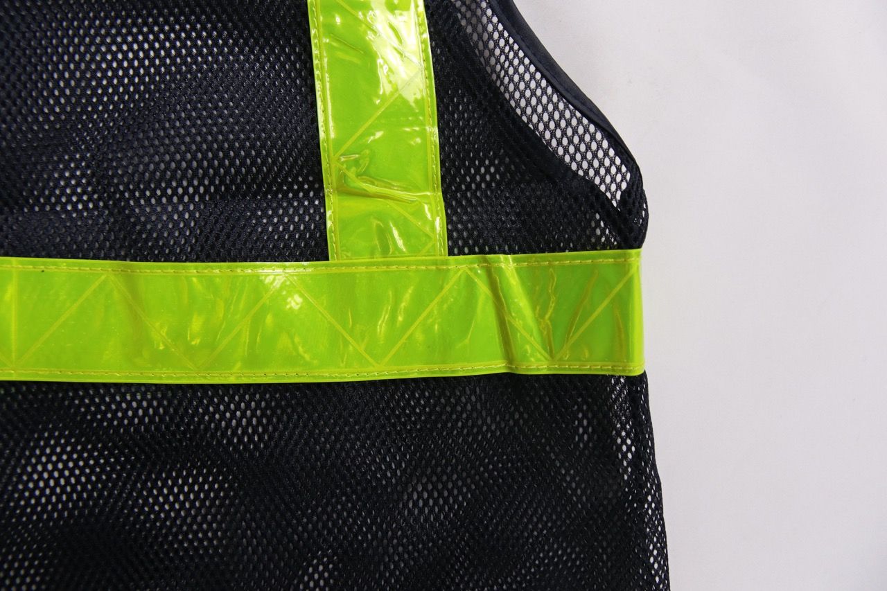 Hi-Vis safety Vest for Public Works Navy Blue color with Triangular Banana Plastic Reflective Tape