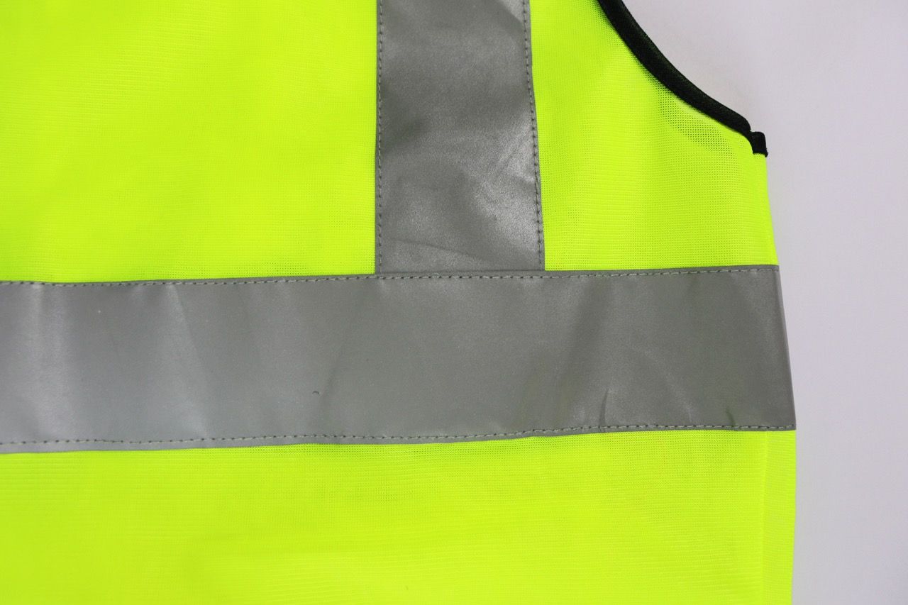 Hi Vis Palize Safety Vest neon green color with 5cm high bright poly reflective stripes
