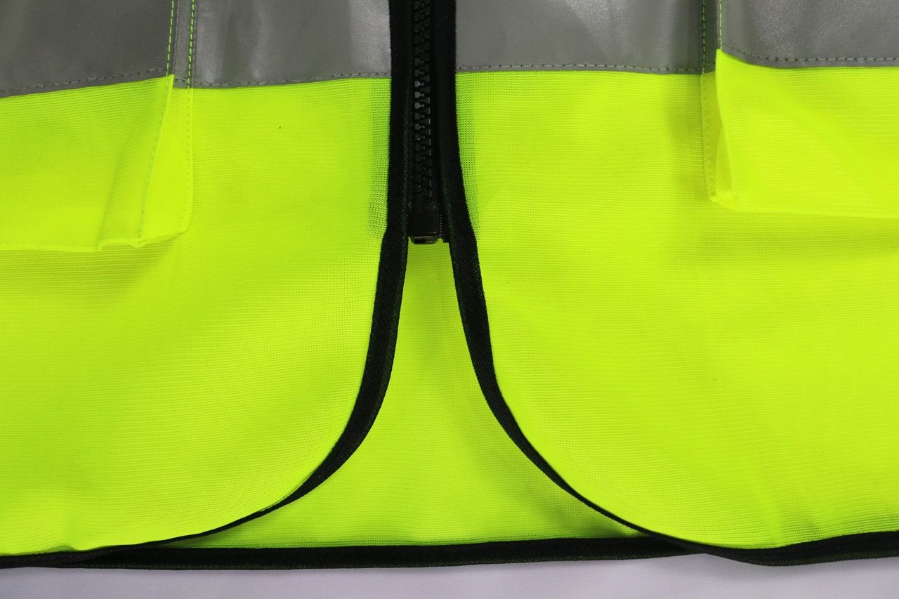 Hi Vis Palize Safety Vest neon green color with 5cm high bright poly reflective stripes