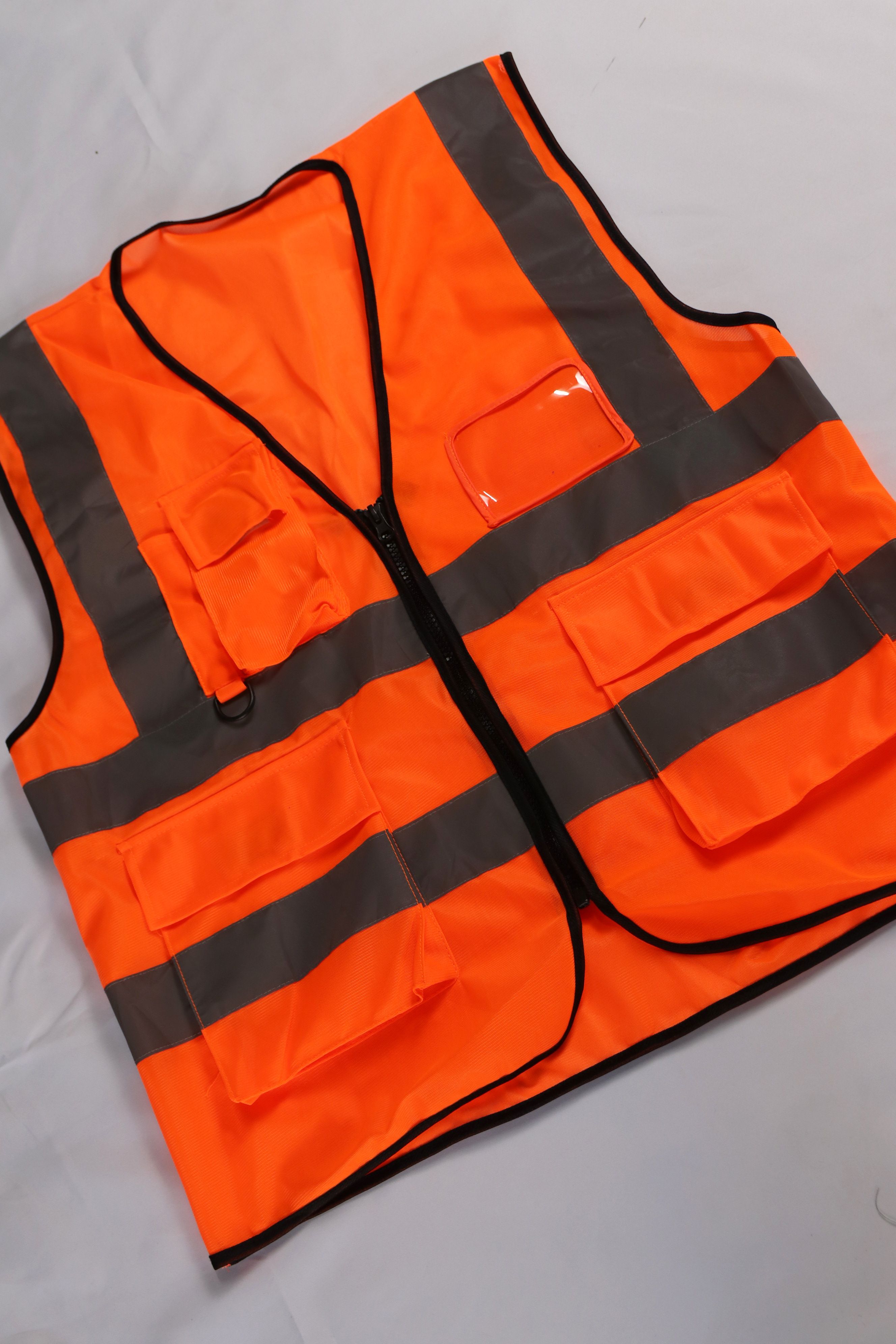 Hi Vis Palize Safety Vest Neon Orange color with 5cm high bright poly reflective stripes