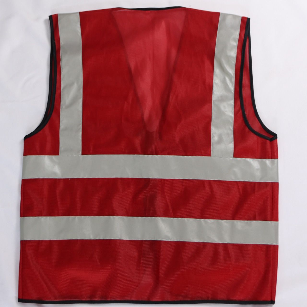 Hi Vis Palize Safety Vest Red color with 5cm high bright poly reflective stripes