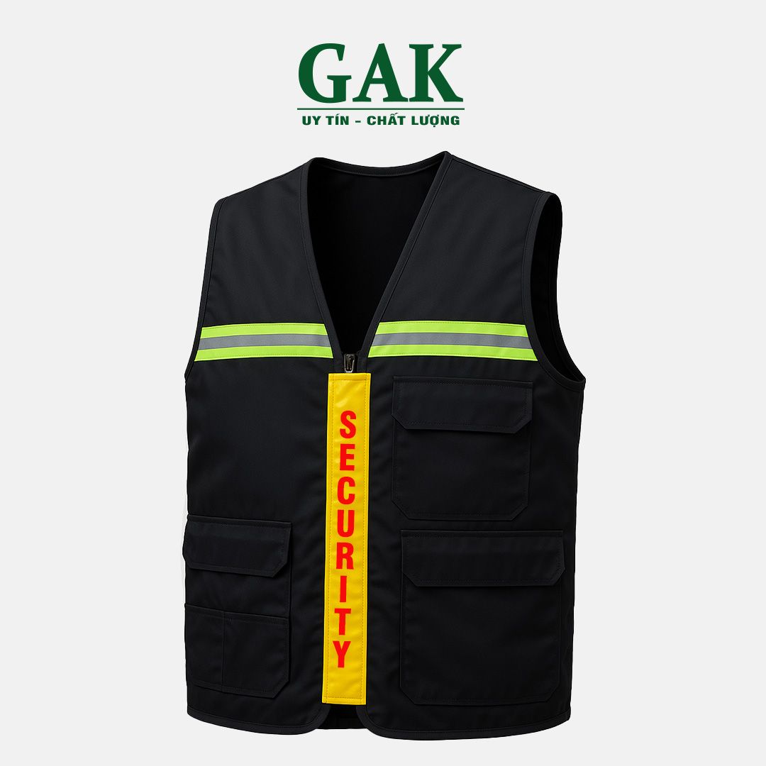 Hi-Vis Gile safety vest for sercurity black