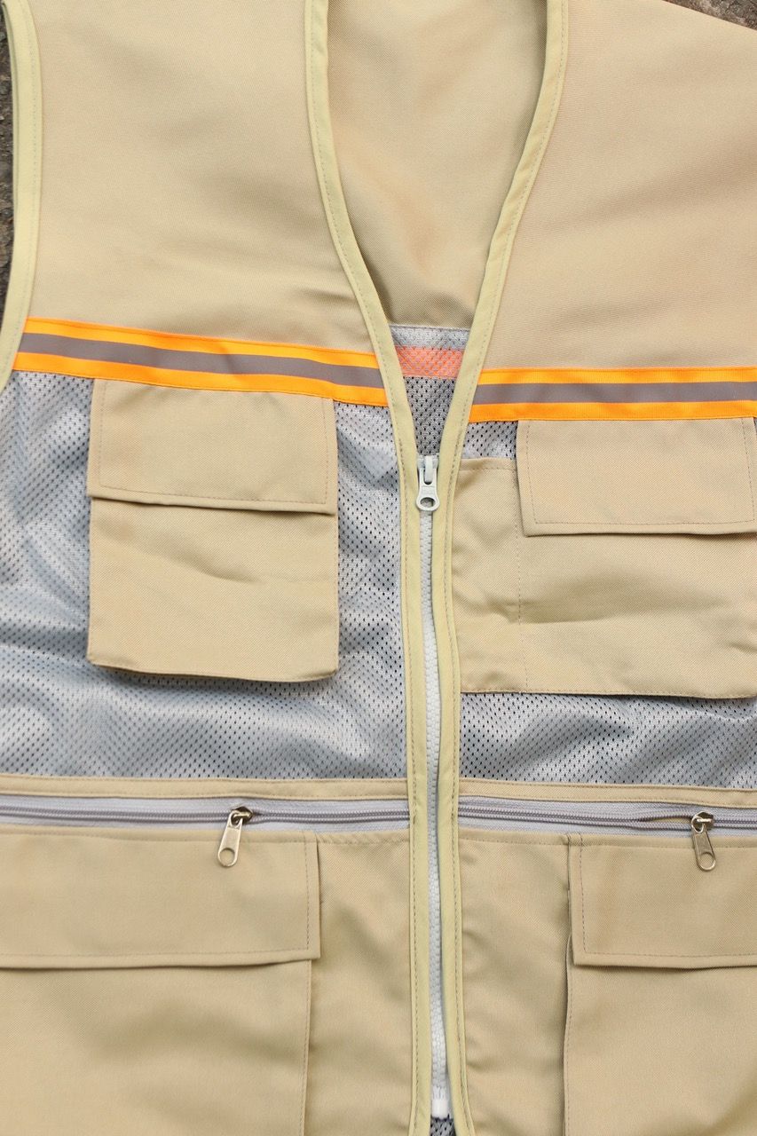 High Visibility Gile Safety Vest Khaki TC Fabric