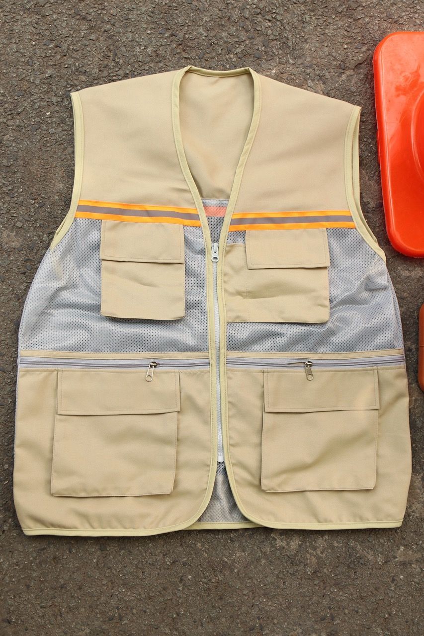 High Visibility Gile Safety Vest Khaki TC Fabric