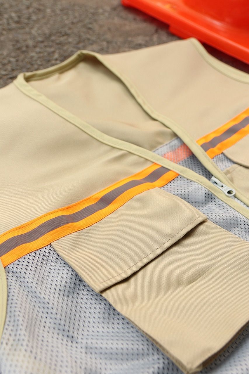 High Visibility Gile Safety Vest Khaki TC Fabric