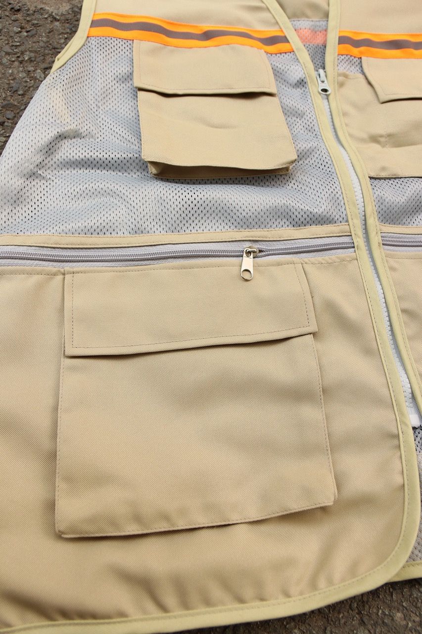 High Visibility Gile Safety Vest Khaki TC Fabric
