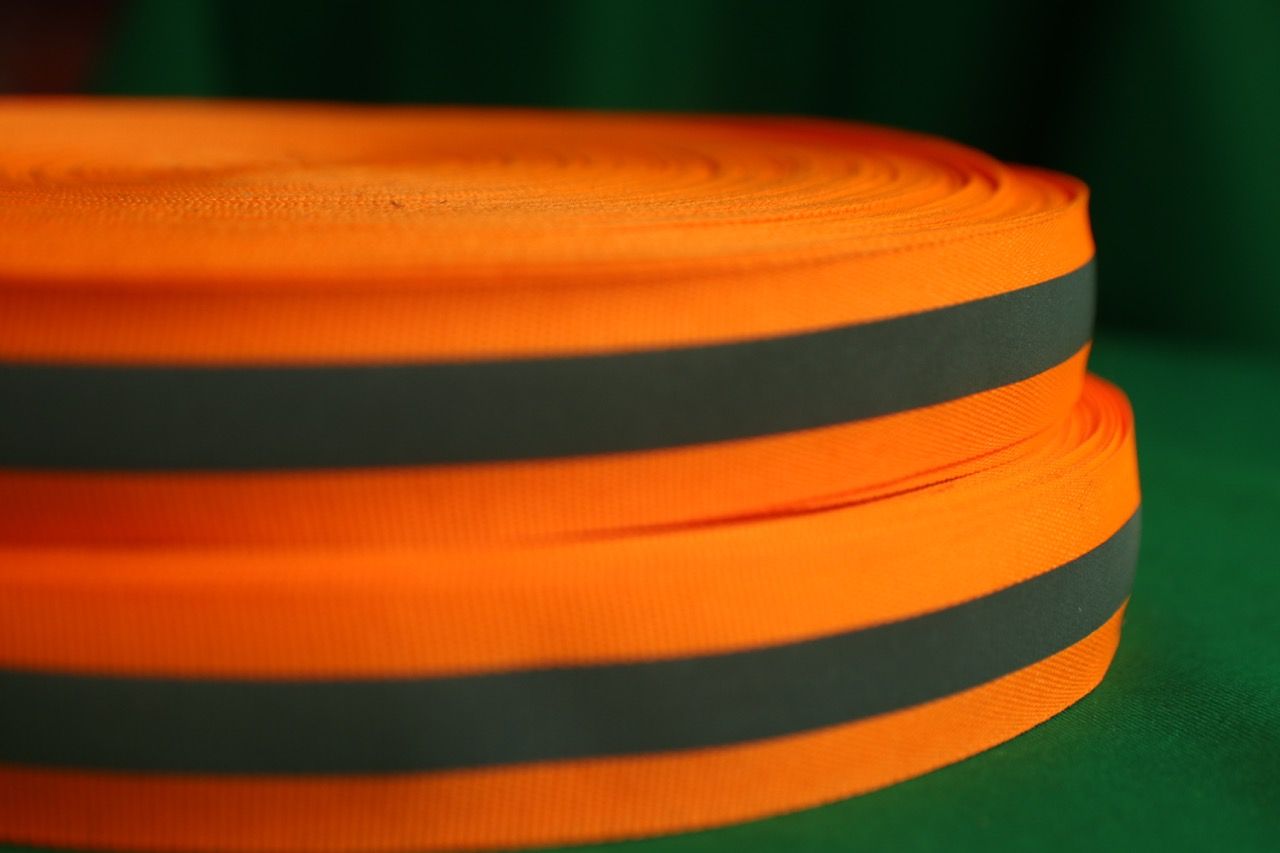 Orange Neon Reflective Tape - 2,5cm x 100m