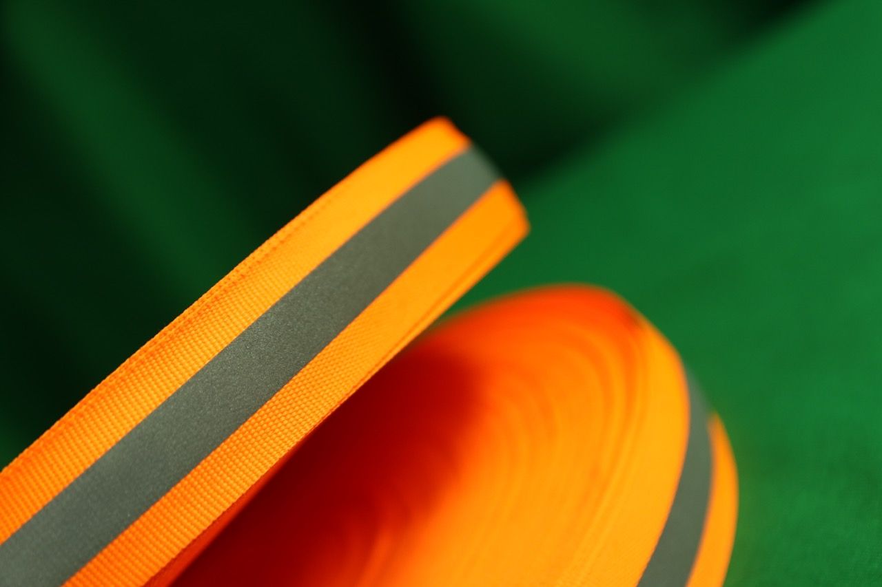 Orange Neon Reflective Tape - 2,5cm x 100m