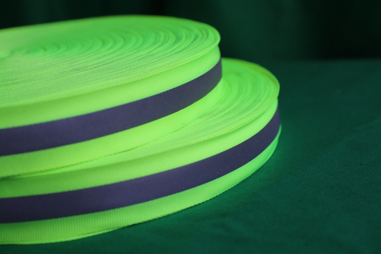 Green Neon Reflective Tape - 2,5cm x 100m