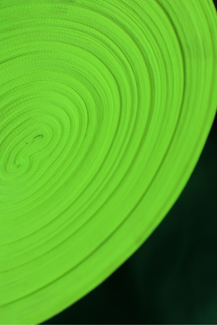 Reflective banana green fabric 5cm x 100m